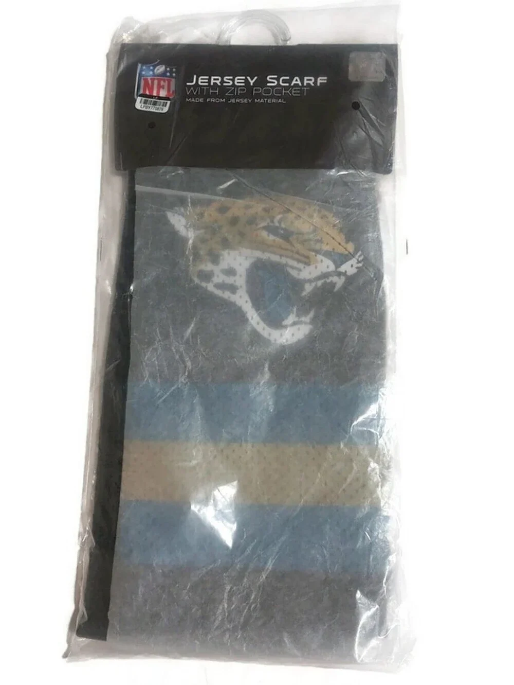 NFL Jacksonville Jaguars Fleece-Lined Jersey Scarf With Hidden Zip Pocket